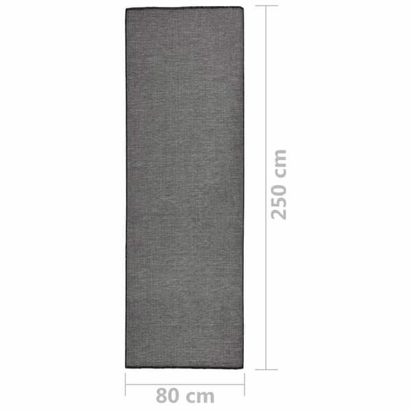 Maison Exclusive - Ulkokäyttöön tarkoitettu matto, litteä kudos 80x250 cm Harmaa