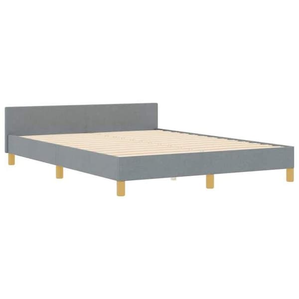 Sängram - EXKLUSIV HEM - Modern Sammet - 140 x 190 cm - Ljusgrå - Dold förvaring Ljusgrått