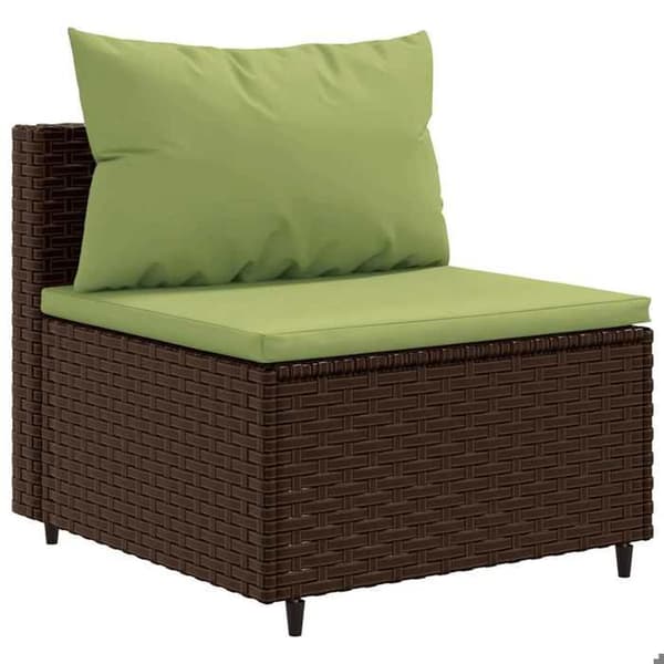 Maison Exclusive - Trädgårdsmöbler med kuddar 3 delar brun flätad resin