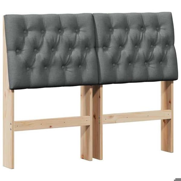 Maison Exclusive - Mörkgrå stoppad sänggavel 120 cm Massivt trä Mörkgrå