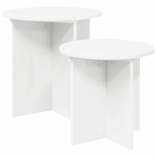 Maison Exclusive - Set med sidobord 2 st Ø 45 x 45 cm Ljus neutral trä