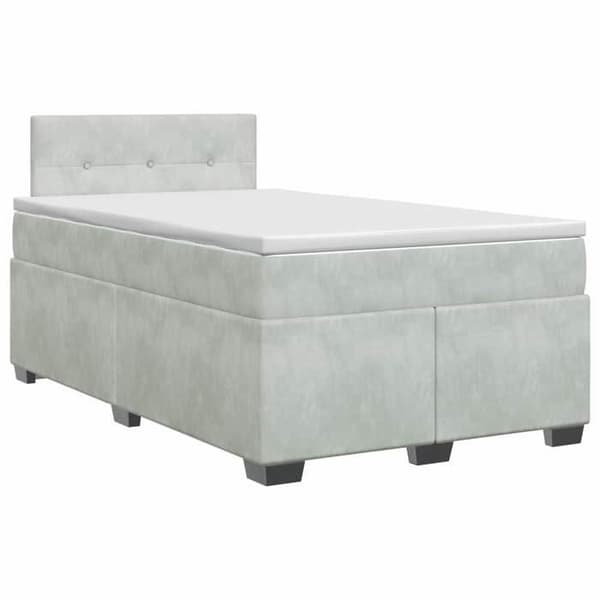 Maison Exclusive - Sängbox med madrass Ljusgrå 120 x 190 cm Sammet Ljusgrått