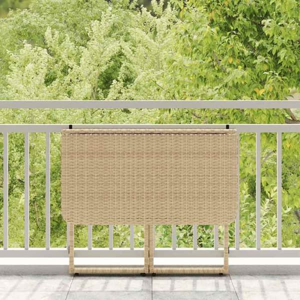 Foldbart havebord - MAISON EXCLUSIVE - Klassisk - Beige - Polyrotin - Stålramme 90x51x75 cm beige