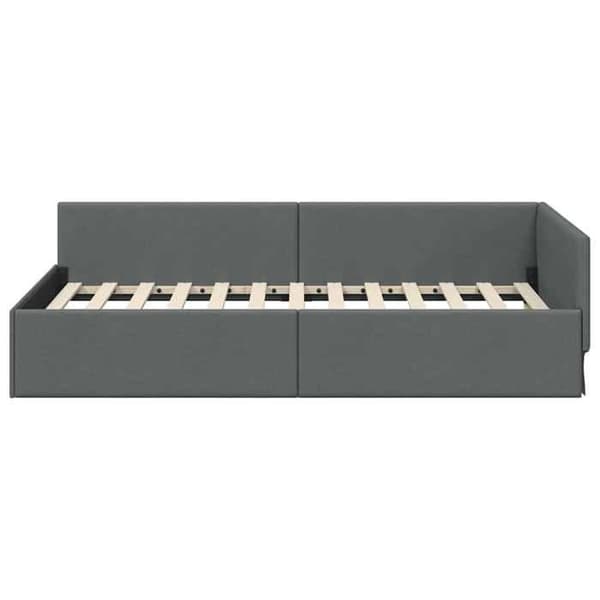 Maison Exclusive - Mörkgrå hörnsängram 90 cm x 190 cm tyg