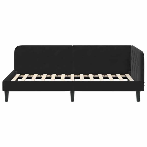 Maison Exclusive - Musta kulmasänky 90 x 190 cm Sametti