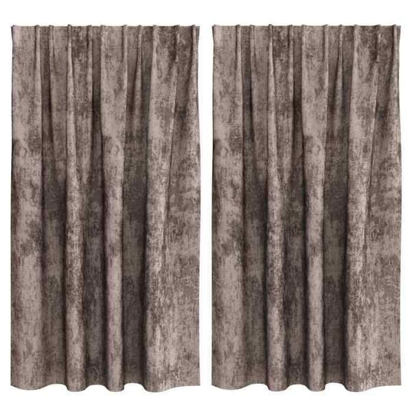 Maison Exclusive - Gardiner i sammet 2 st Cappuccino 140 x 140 cm Sammet Cappuccino