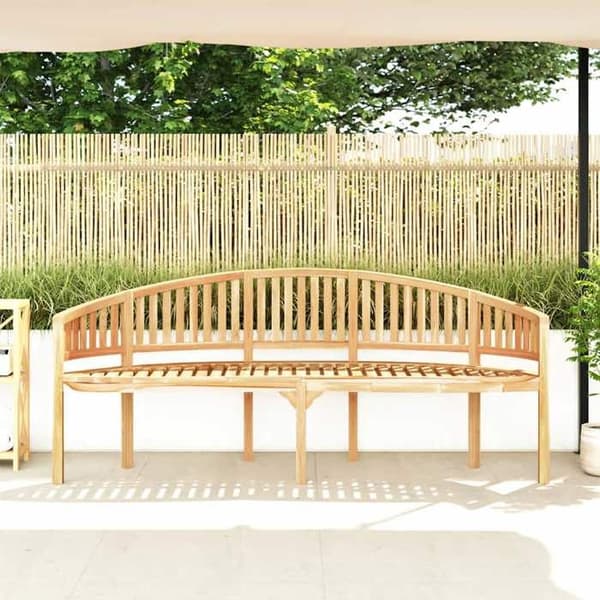Maison Exclusive - Bananformad trädgårdsbänk 200 cm i solid teakträ