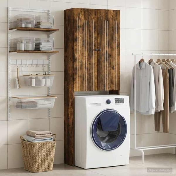 Maison Exclusive - Toilettskabe ALKMAAR Røget eg 66 x 25,5 x 190 cm