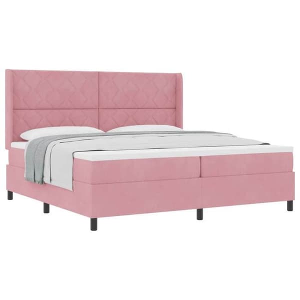 Maison Exclusive - Jousipatja ruusupäällysteellä 200 x 200 cm Sametti Ros