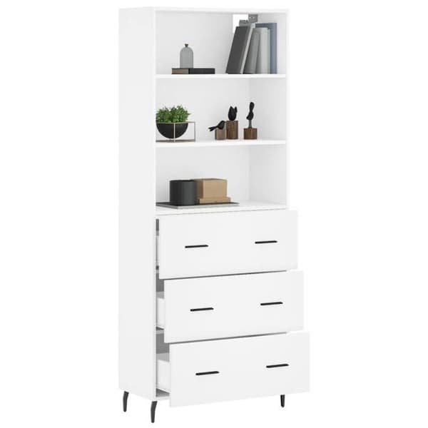 Maison Exclusive - Buffé hög Vit 69,5x34x180 cm Ingenjörsträ Vit