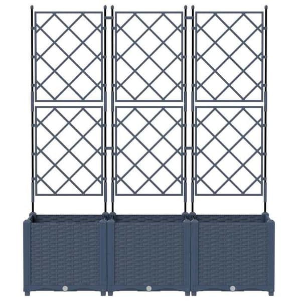 Maison Exclusive - Trädgårdskrukor 3 st Grå 120 x 40 x 143 cm PP