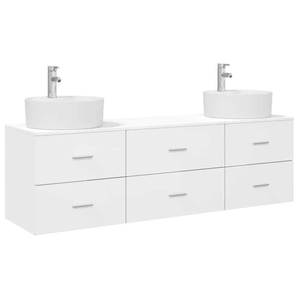 Maison Exclusive - 3-delars badrumsskåpset Vit