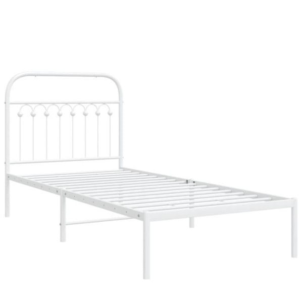 Metal sengeramme uden madras med sengegavl hvid 90x200cm100 [cm] Vit