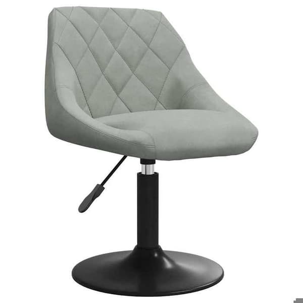 Maison Exclusive - Snurrande matstolar set om 6 ljusgrå sammet