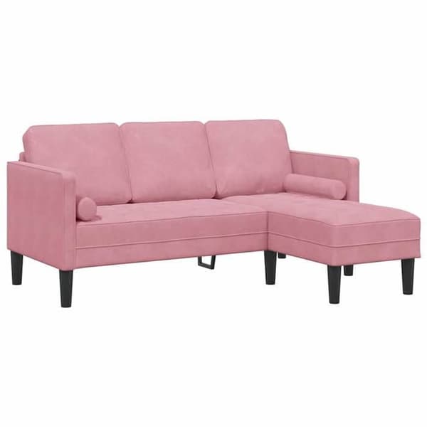 Modulär sektionell soffa - EXKLUSIV HEM - Modulär soffa - Rosa - Polyester sammet - Ingenjörsträ Ros
