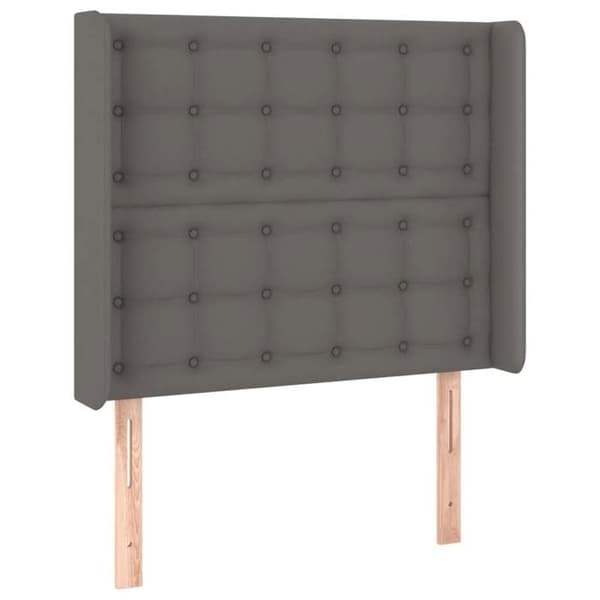 Maison Exclusive - LED Hovedgærde Grå 103x16x118/128 cm Syntetisk Læder