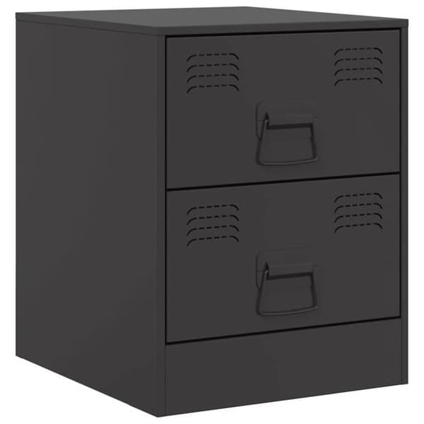 Maison Exclusive - Yöpöydät 2 kpl musta 34,5x39x44 cm teräs
