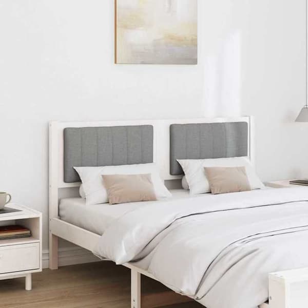 Maison Exclusive - Klädd sänggavel Vit Massiv Furu