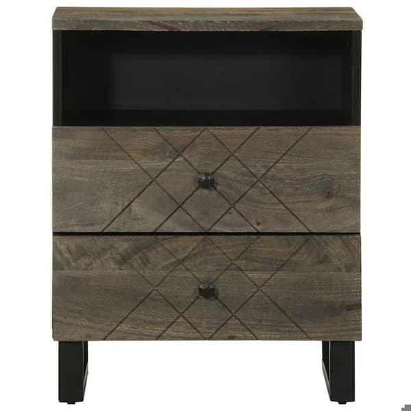 Maison Exclusive - Sort natbord 50x33x62 cm i solid mangotræ Svart