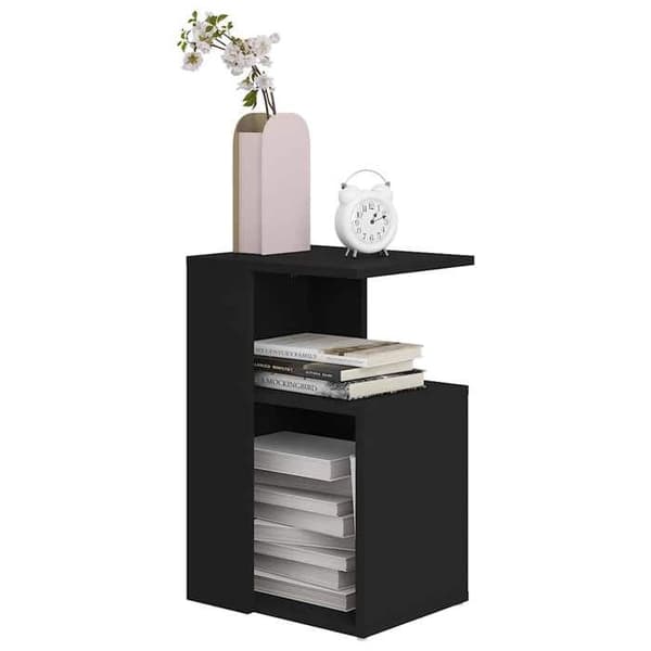 Maison Exclusive - Sort sidebord 36x30x56 cm Ingeniørtræ
