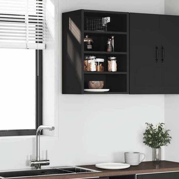 Maison Exclusive - Hængeskab "Riga" Sort 40 x 29,5 x 60 cm Ingeniørtræ