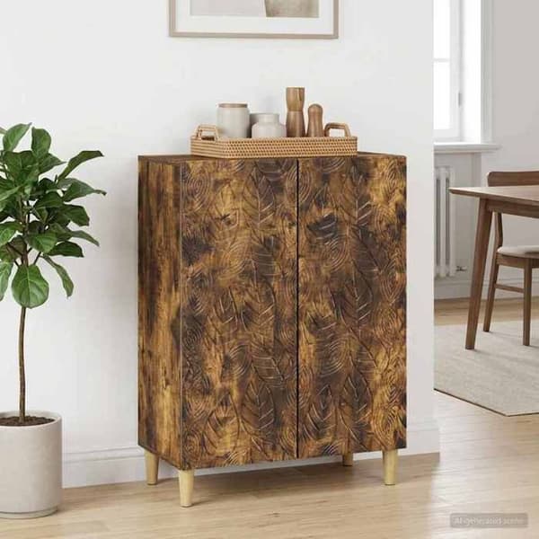 Maison Exclusive - Buffé Ek rökt 66 x 34,5 x 90 cm Ingenjörsträ