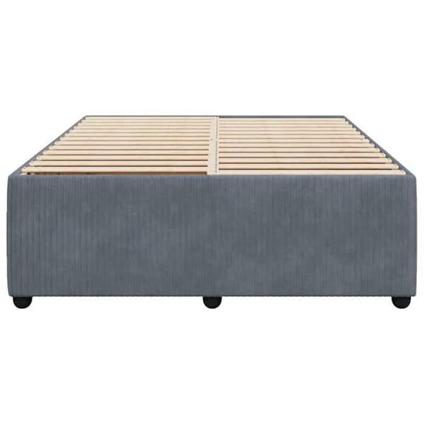 Sengestel - EKSKLUSIV HUS - 140x200 - Mørkegrå velour - Inkluderet lamelbund - Robuste ben mörkgrå