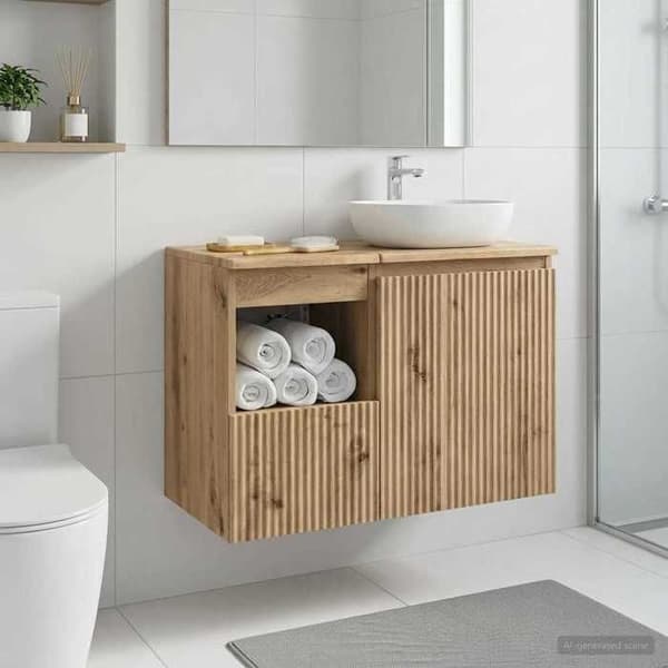 Maison Exclusive - Badeværelsesskab i håndlavet eg 30 x 41 x 50 cm
