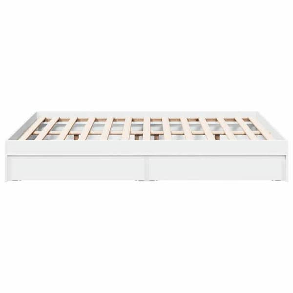 Sengestel - EKSKLUSIV HUS - 140x200 cm - Med skuffer - Spånplader - Inkluderet lamelbund Vit