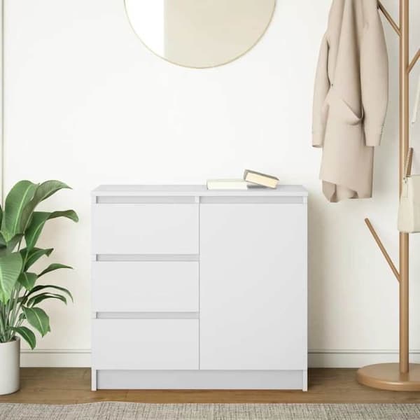 Maison Exclusive - Buffé med låda vit 71x35x65 cm ingenjörsträ Vit
