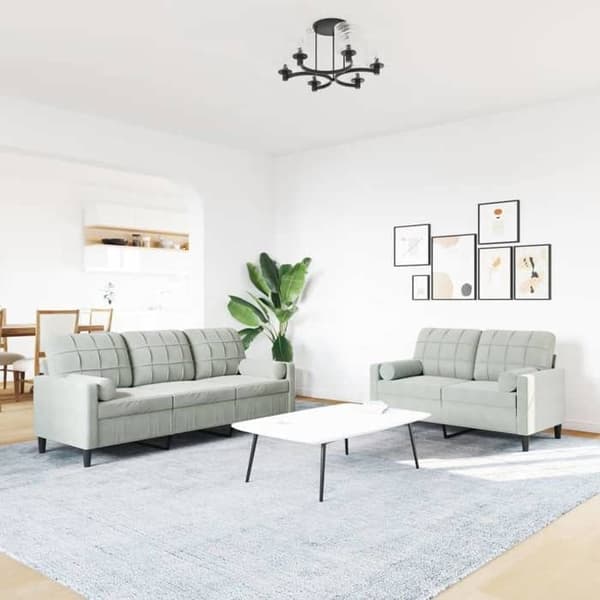 Maison Exclusive - Sæt af 2 sofaer med puder og velourpuder