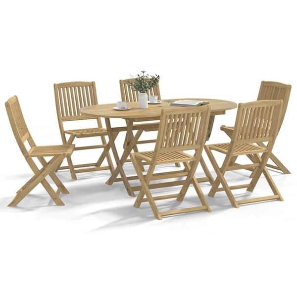 Maison Exclusive - Fällbara stolar set om 6 48,5x57x90 cm i massiv akaciaträ