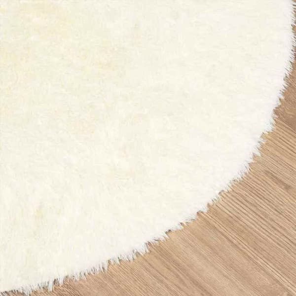 Shaggy matta - MAISON EXCLUSIVE - NAVARRA - 200x200 cm - Kräm - Halkfri polyester grädde