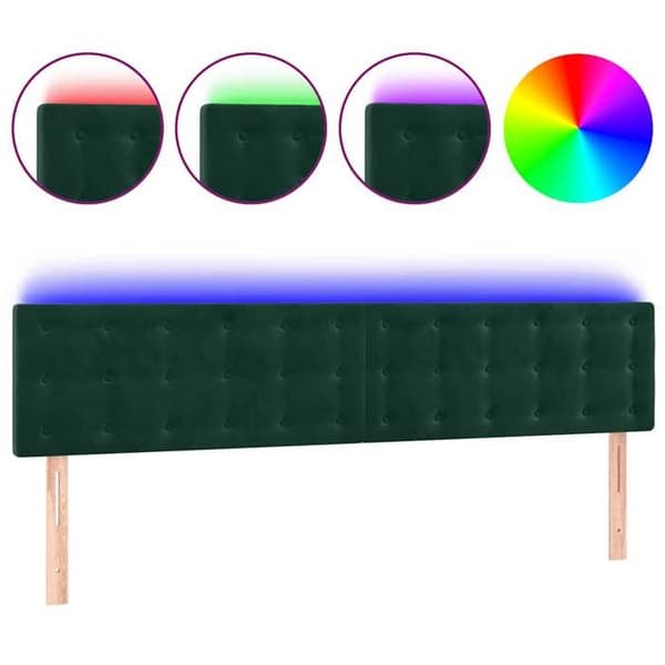 Maison Exclusive - LED-päätyvihreä 200x5x78/88 cm Sametti Mörkgrön
