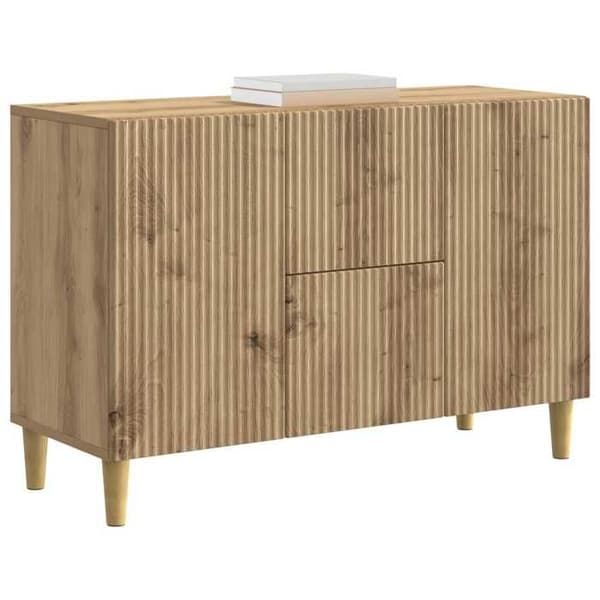 Maison Exclusive - Buffet i håndlavet egetræ 89 x 34,5 x 60 cm Ingeniørtræ