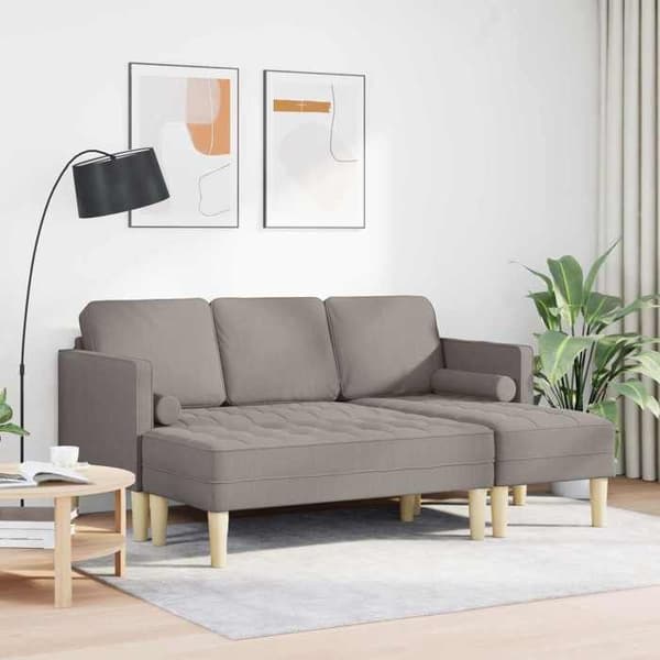 Soffa - EXKLUSIVT HUS - Set 2 delar - Taupe - Andningsbar polyester - Modulerbara sektioner Mol