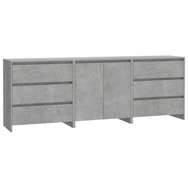 Maison Exclusive - 3 stk. buffet i grå beton og ingeniørtræ
