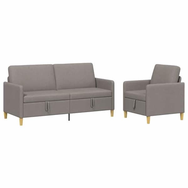 Maison Exclusive - Soffa med förvaring 2 st Taupe Polyester