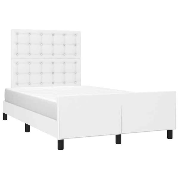 Maison Exclusive - Sengestel uden madras hvid 120x200 cm kunstlæder Vit