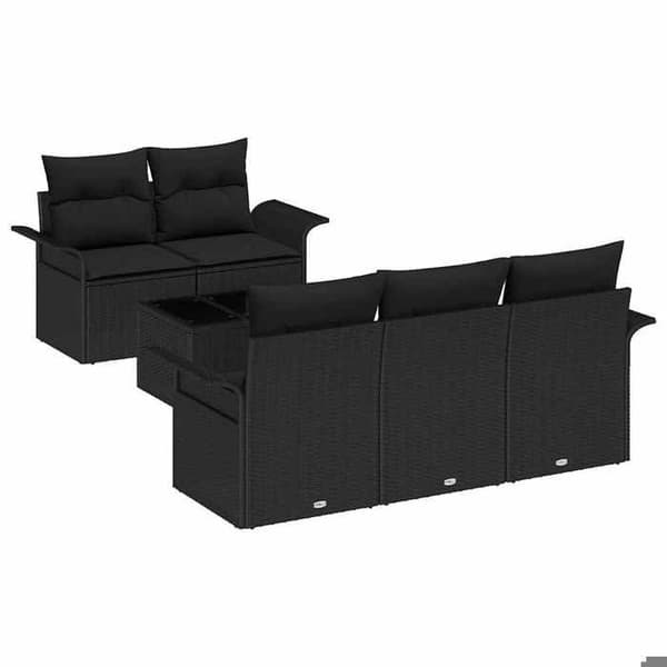 Maison Exclusive - 6-delars soffgrupp i svart polyrotting