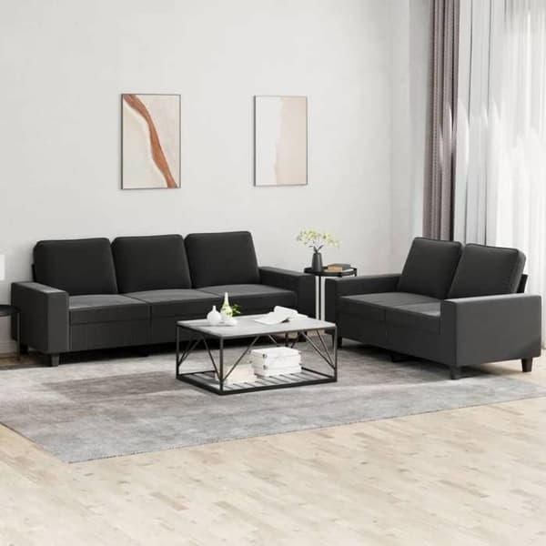 Maison Exclusive - Sæt af 2 sofaer sort stof