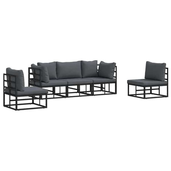 Maison Exclusive - Sæt af 5 pc have-sofaer i sort aluminium