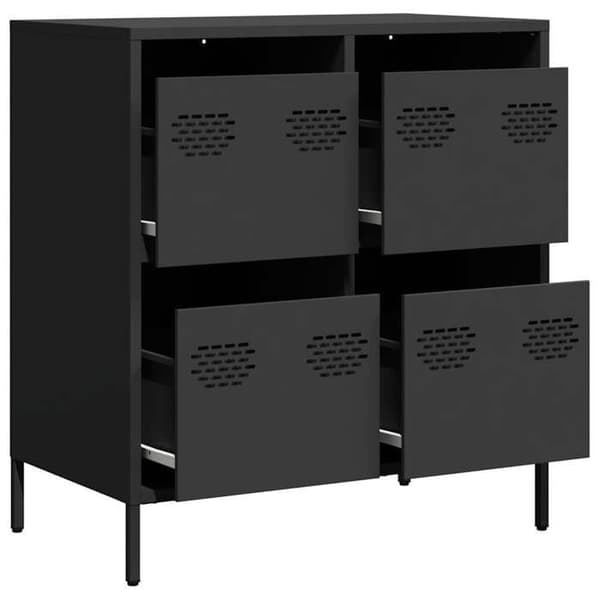 Maison Exclusive - Buffet sort 68x39x73,5 cm koldvalset stål