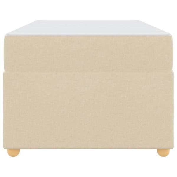 Maison Exclusive - Sängram med madrass Crème 80 x 200 cm tyg