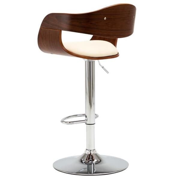 Maison Exclusive - Barstolar set om 2 krämfärgad böjd trä och konstläder Grädde