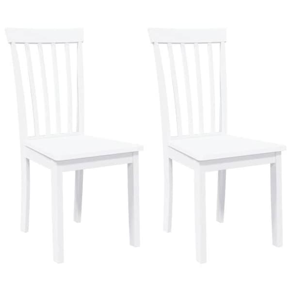 Spisestole - EKSKLUSIV HUS - Sæt 2 - Massivt gummitræ - Hvid - Ergonomisk design Vit