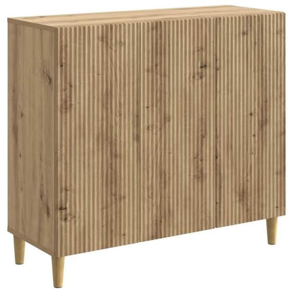Maison Exclusive - Buffet i håndlavet egetræ 89 x 34,5 x 80 cm Ingeniørtræ