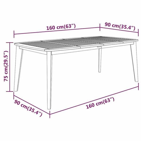 Maison Exclusive - Havebord 160x90x75 cm Solid akacietræ