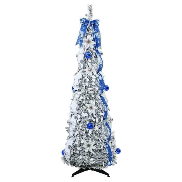 Kunstig juletræ - EKSKLUSIV HUS - Art deco - 120 cm - Hvid - Indbyggede USB LED Vit