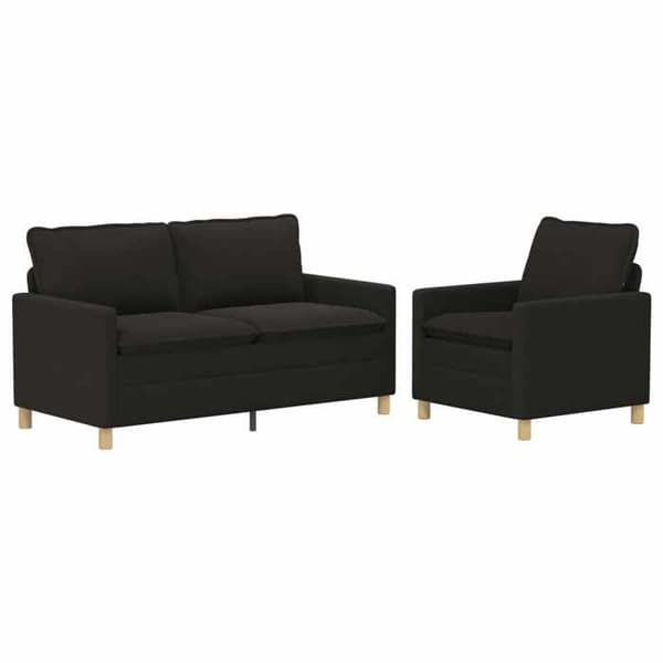 Maison Exclusive - 2-delars Soffset i Svart Tyg